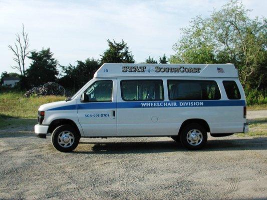 Wheelchair van for patients who still need help but an ambulance is not needed.