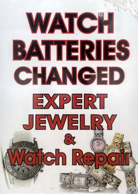 Watch Battery and Jewelry Repairs at reasonable price's