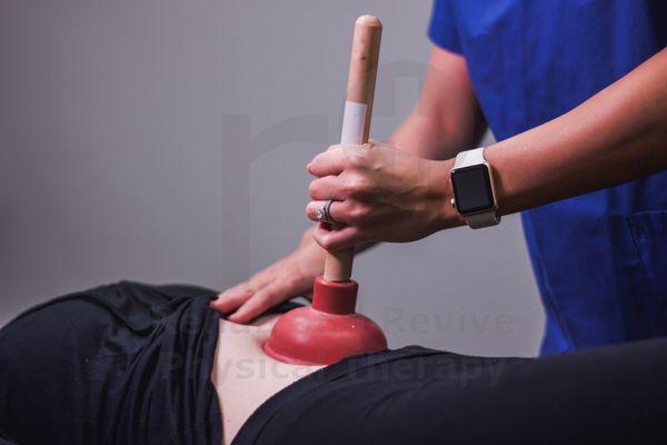 The Plunger can be utilized in many ways, such as internal visceral mobilization.