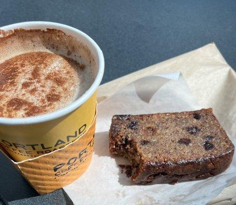 Gluten free banana loaf  Cinnamon sorghum latte