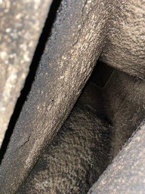 Inside of Chimney before cleaning