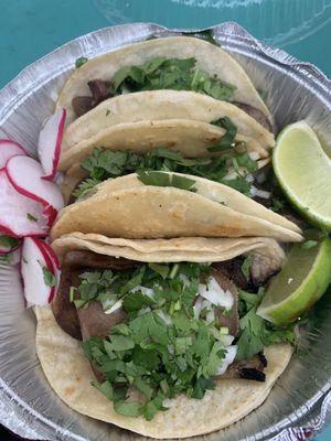 Beef tongue tacos