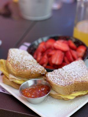 French Toast turkey & egg sandwich