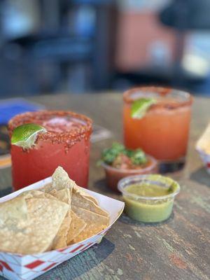 Strawberry and Mango Margaritas