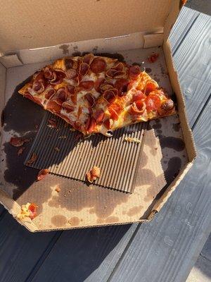 How my pizza was at the porch