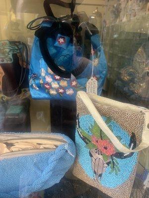 Embroidery silk hand bag