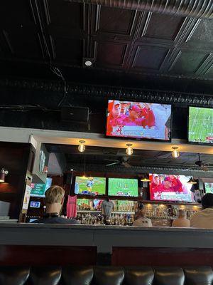 Bar and tv for sports.