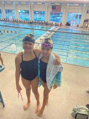 Swimming with the Chattahoochee Gold team at the Cumming Aquatic Center, thanks to Gold Swim School.