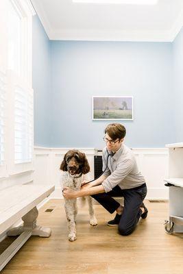 Dr. Chris and Bennie in the Bennie Suite