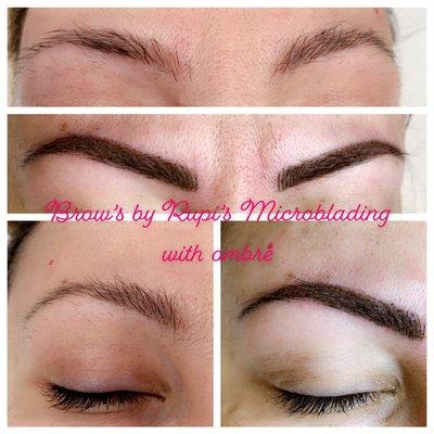 Ombré with Microblading at Rupi Permanent makeup studio  13-09 river road fair lawn Nj