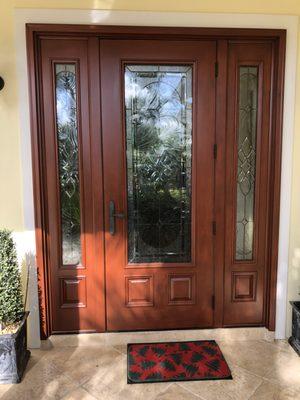 Exterior mahogany door refinished