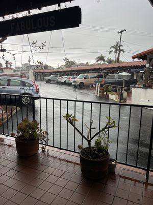 Rainy view patio