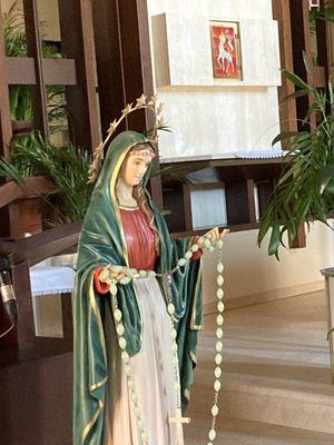 Our Lady statue in chapel  and tabernacle