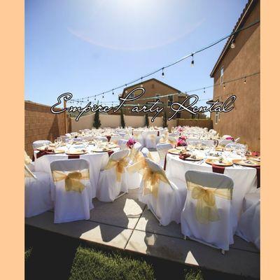 An event at home can be a great success with the right People. Linen rentals, table rentals, chair rentals, wedding specialist