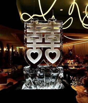 Double happiness ice sculpture