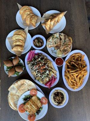 Savory appetizers and fries