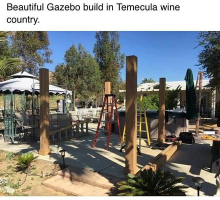 This is an image of a Gazebo build during the process. Picture from facebook.