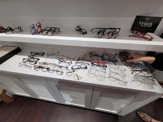 all the glasses i tried on. they sanitized all of them individually after my use.