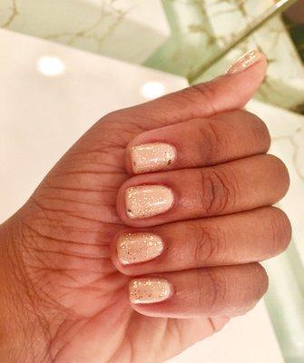 Nude with gold glitter