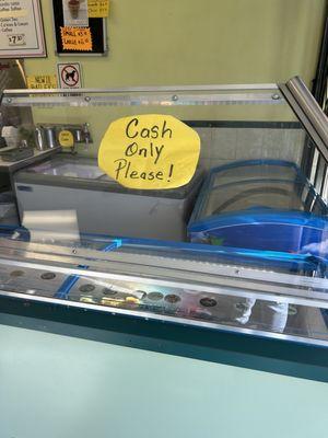 Cash only