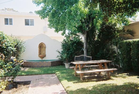 the backyard/patio area