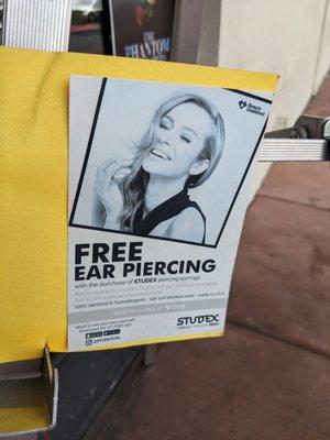 Free ear piercing!