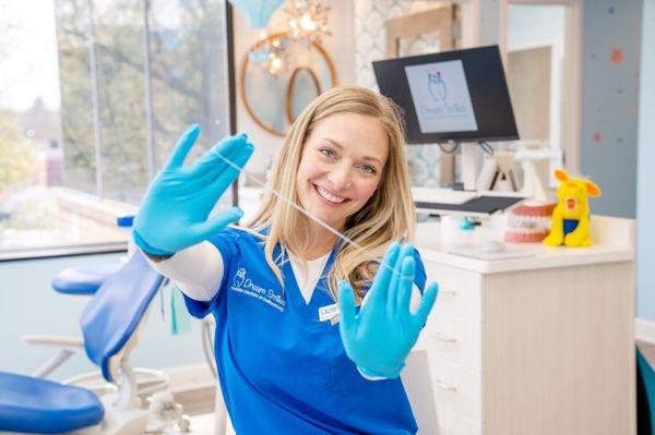 Meet our hygienist, Lauren! She loves to educate parents and patients about great oral hygiene habits.