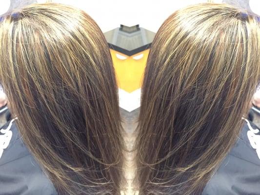 Highlights and low lights on natural unprocessed hair. By Joy 12-05-15