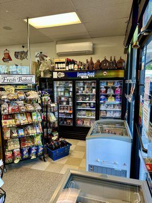 Frozen food , ice cream and fresh baked bread