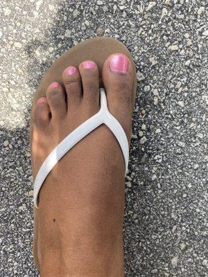 Pedicure with regular polish