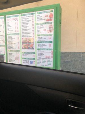 Drive thru menus 1