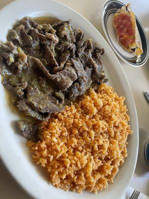 Carne de res en salsa verde...perfect!