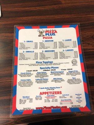 Menu side 2