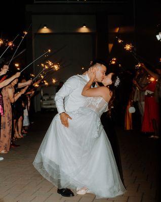 Our sparkler exit (with sparklers supplied by Estate at Eagle Lake!)