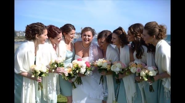 Bridal and bridesmaids bouquets