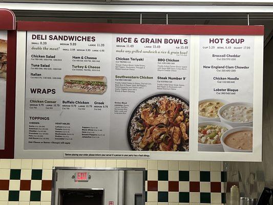 Deli Sandwiches, Wraps, Bowls, and Soups menu