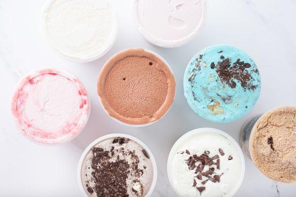 Homemade ice cream pints