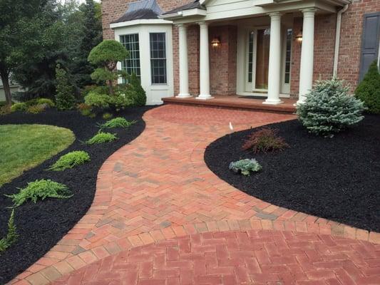 This clay brick side walk and stoop was recently installed in Pittsford, NY