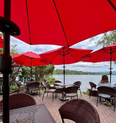 Lake view from patio tables