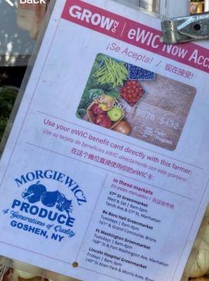 Morgiewicz Produce is located at this greenmarket! Posted with review 11/23/23