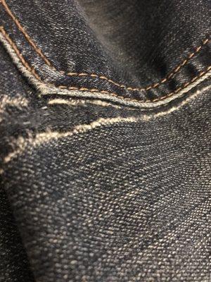 Back pocket threads splitting