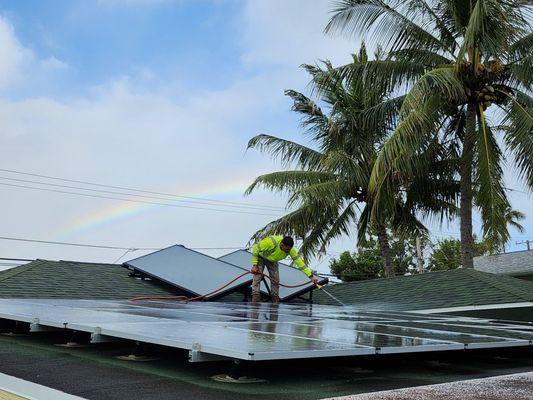 Solar panel cleaning and  maintenance