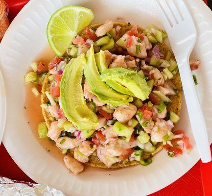 Tostada Ceviche de Camarón