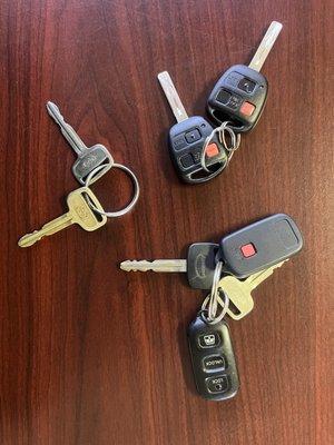 Every car comes with at least two keys.