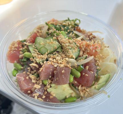 Poke bowl at Fish and Things Poke bar.