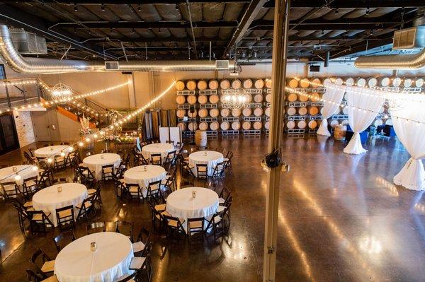 Reception tables and dance floor