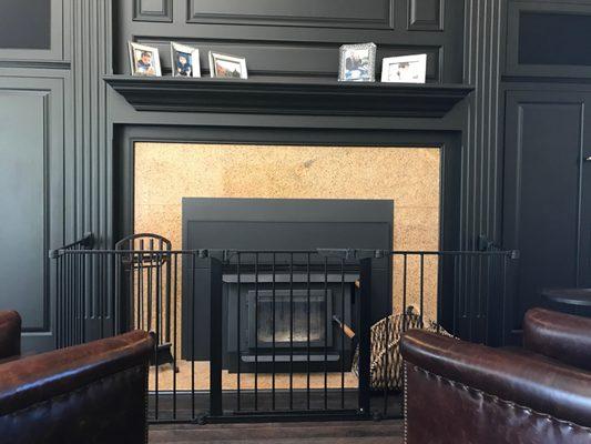 Custom child safe fireplace hearth gates.