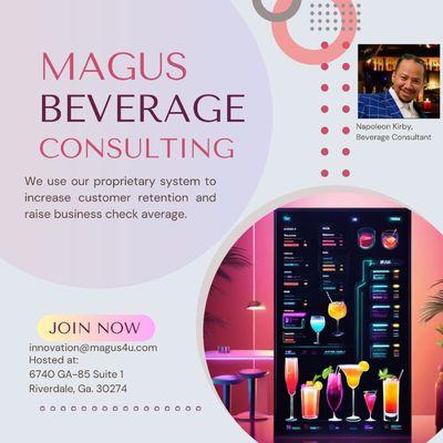 Business name, points of contact, digital beverage content.