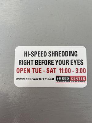 Shred Center-San Mateo