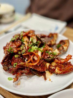 Spicy marinated crab